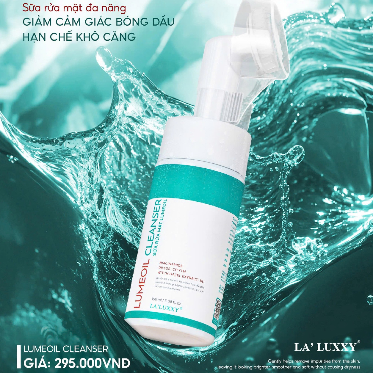 Sữa Rửa Mặt Đầu Cọ Đa Năng Lumeoil Cleanser Laluxxy